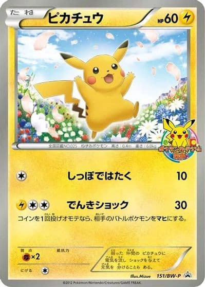 Pikachu BW-P Promotional cards Pokemon card