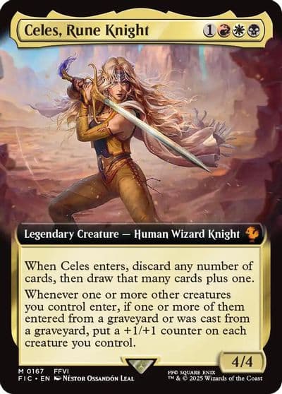 Celes Rune Knight Extended Art Commander: FINAL FANTASY Magic card