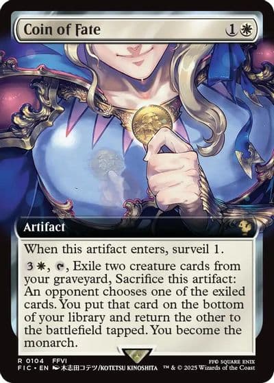 Coin of Fate Extended Art Commander: FINAL FANTASY Magic card