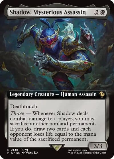 Shadow Mysterious Assassin Extended Art Commander: FINAL FANTASY Magic card