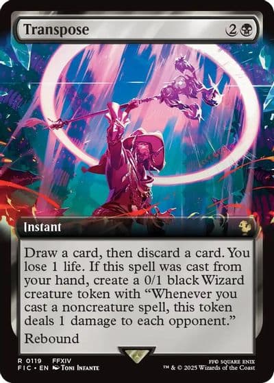 Transpose Extended Art Commander: FINAL FANTASY Magic card