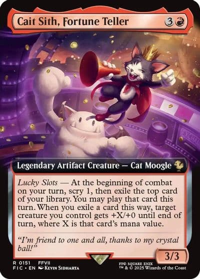 Cait Sith Fortune Teller Extended Art Commander: FINAL FANTASY Magic card