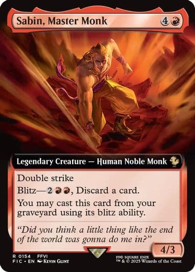Sabin Master Monk Extended Art Commander: FINAL FANTASY Magic card