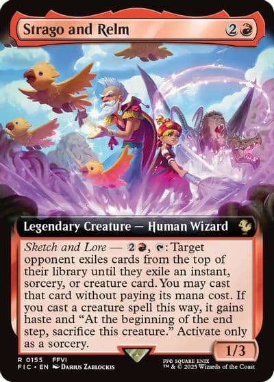 Strago and Relm Extended Art Commander: FINAL FANTASY Magic card