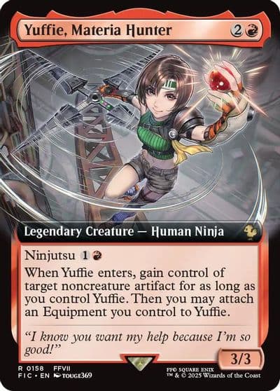 Yuffie Materia Hunter Extended Art Commander: FINAL FANTASY Magic card