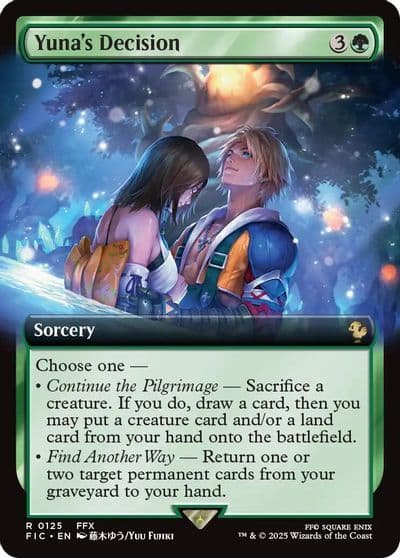 Yunas Decision Extended Art Commander: FINAL FANTASY Magic card