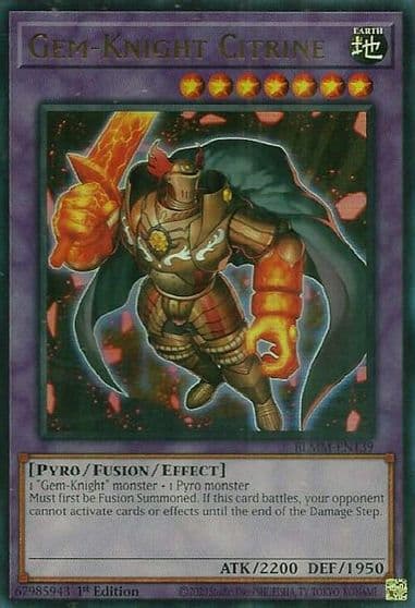 Gem Knight Citrine Battles of Legend: Monster Mayhem Yu-Gi-Oh! card