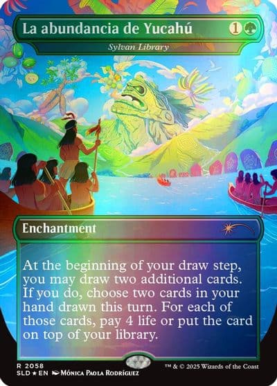 La abundancia de Yucahu Sylvan Library Rainbow Foil Secret Lair Drop Series Magic card