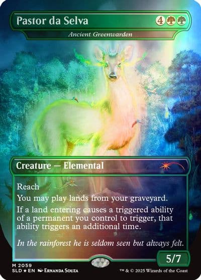 Pastor da Selva Ancient Greenwarden Rainbow Foil Secret Lair Drop Series Magic card