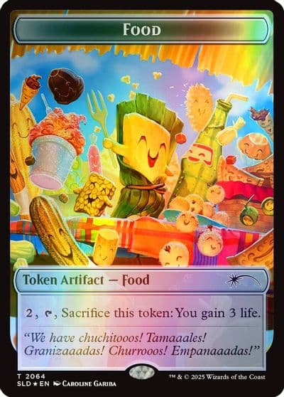 Food Token 2064 Rainbow Foil Secret Lair Drop Series Magic card