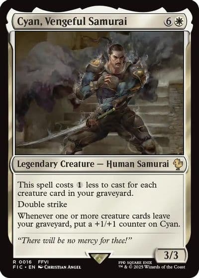 Cyan Vengeful Samurai Surge Foil Commander: FINAL FANTASY Magic card