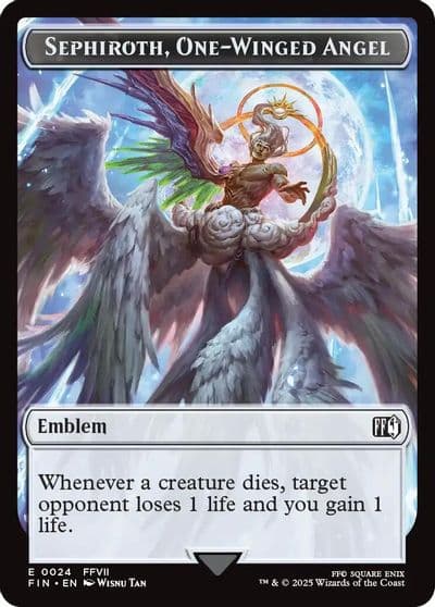 Emblem Sephiroth One Winged Angel Robot Warrior Double Sided Token FINAL FANTASY Magic card