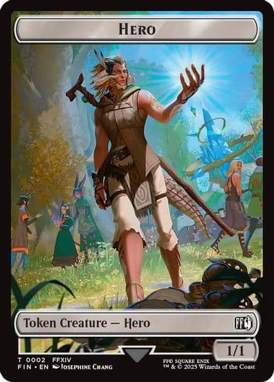 Hero 0002 Wizard 0014 Double Sided Token FINAL FANTASY Magic card