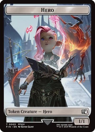 Hero 0005 Moogle 0011 Double Sided Token FINAL FANTASY Magic card
