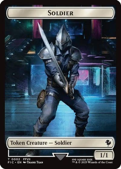 Soldier Rebel Double Sided Token Commander: FINAL FANTASY Magic card