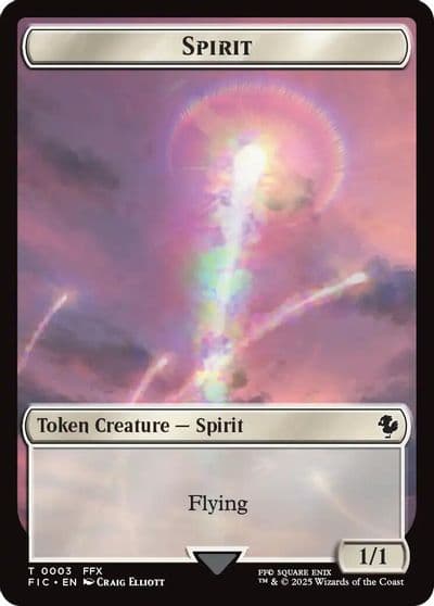 Spirit Hero 0027 Double Sided Token Surge Foil Commander: FINAL FANTASY Magic card