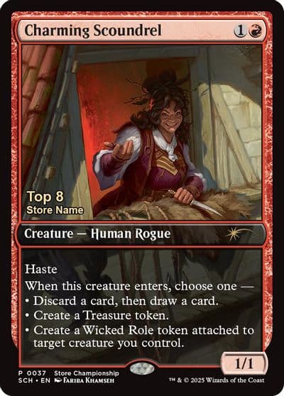 Charming Scoundrel Top 8 Game Day & Store Championship Promos Magic card