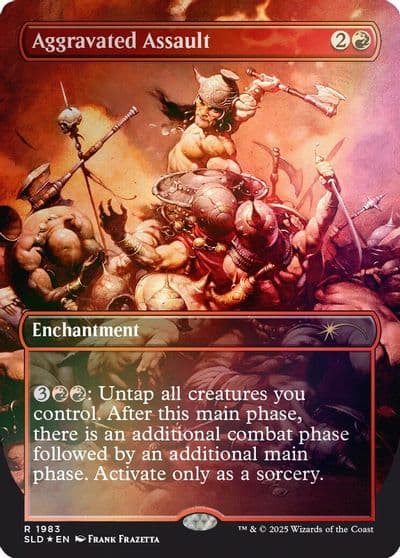 Aggravated Assault 1983 Rainbow Foil Secret Lair Drop Series Magic card