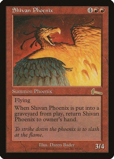 Shivan Phoenix Urza's Legacy Magic card
