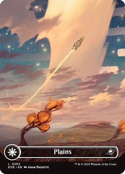Plains 0262 Borderless Edge of Eternities Magic card