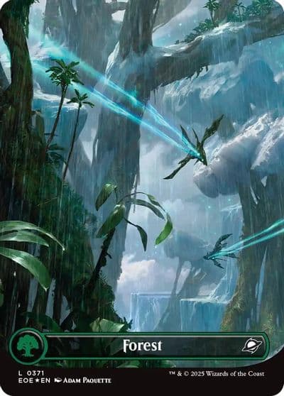 Forest 0371 Borderless Galaxy Foil Edge of Eternities Magic card
