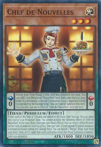 Chef de Nouvelles Duelist's Advance Yu-Gi-Oh! card