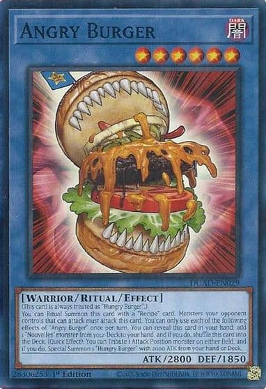 Angry Burger Duelist's Advance Yu-Gi-Oh! card