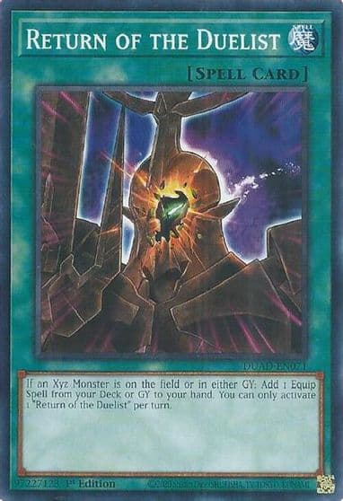 Return of the Duelist card Duelist's Advance Yu-Gi-Oh! card