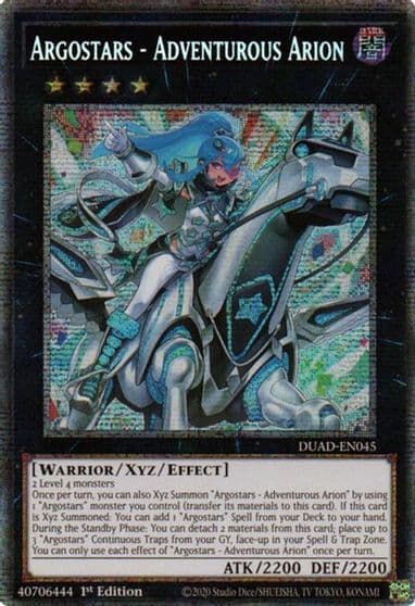 Argostars Adventurous Arion Starlight Rare Duelist's Advance Yu-Gi-Oh! card