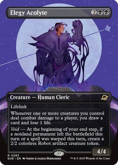 Elegy Acolyte Borderless Edge of Eternities Magic card