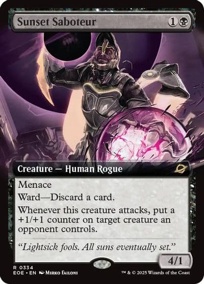Sunset Saboteur Extended Art Edge of Eternities Magic card