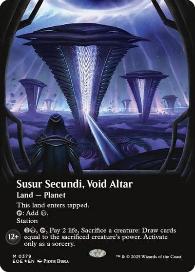 Susur Secundi Void Altar Borderless Galaxy Foil Edge of Eternities Magic card
