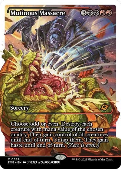 Mutinous Massacre Showcase Fracture Foil Edge of Eternities Magic card