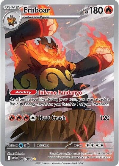 Emboar SV: White Flare Pokemon card