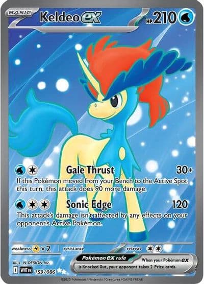 Keldeo ex SV: White Flare Pokemon card
