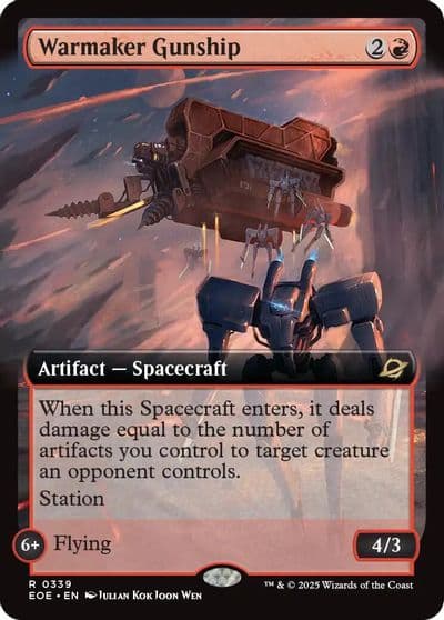 Warmaker Gunship Extended Art Edge of Eternities Magic card
