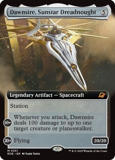 Dawnsire Sunstar Dreadnought Extended Art Edge of Eternities Magic card