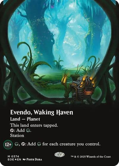 Evendo Waking Haven Borderless Galaxy Foil Edge of Eternities Magic card