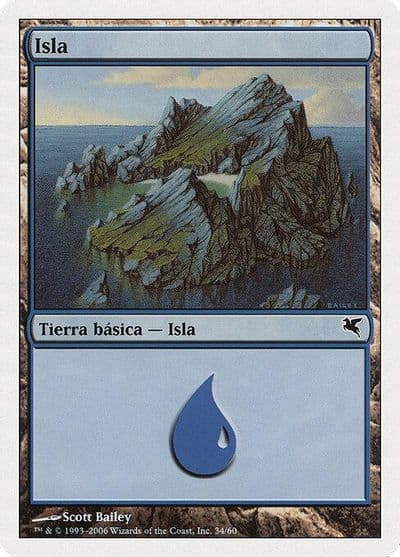 Island Spanish Isla E34 Magic Encyclopedia 2005 (Salvat/Hachette) Magic card