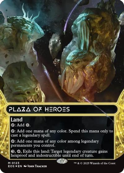 Plaza of Heroes 0123 Borderless Galaxy Foil Edge of Eternities: Stellar Sights Magic card