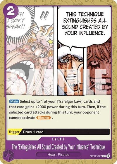 The Extinguishes All Sound Created by Your Influence Technique Legacy of the Master One Piece card