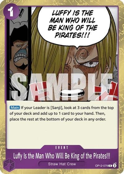 Luffy Is the Man Who Will Be King of the Pirates Legacy of the Master One Piece card