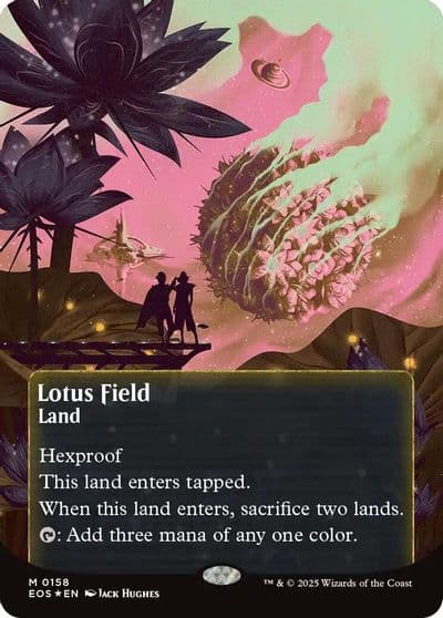 Lotus Field 0158 Borderless Galaxy Foil Edge of Eternities: Stellar Sights Magic card