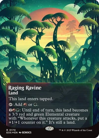 Raging Ravine 0170 Borderless Galaxy Foil Edge of Eternities: Stellar Sights Magic card