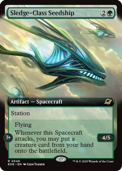 Sledge Class Seedship Extended Art Edge of Eternities Magic card