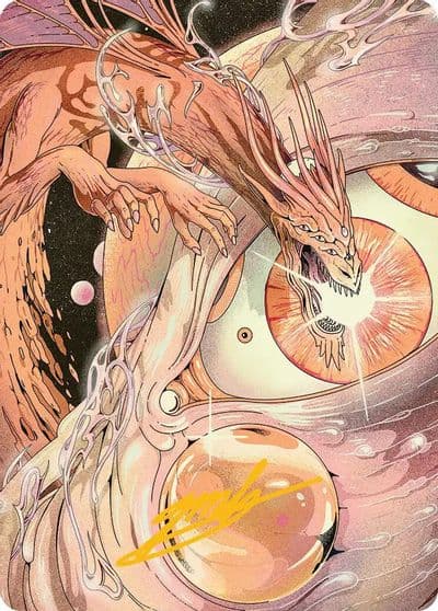 Nova Hellkite Art Card 40 54 Gold Stamped Signature Art Series: Edge of Eternities Magic card