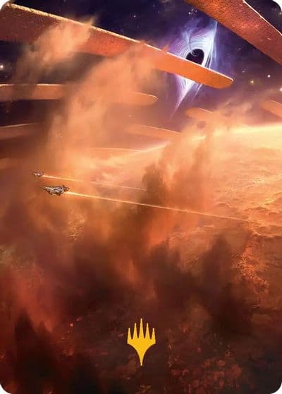 Adagia Windswept Bastion Art Card Gold Stamped Planeswalker Symbol Art Series: Edge of Eternities Magic card