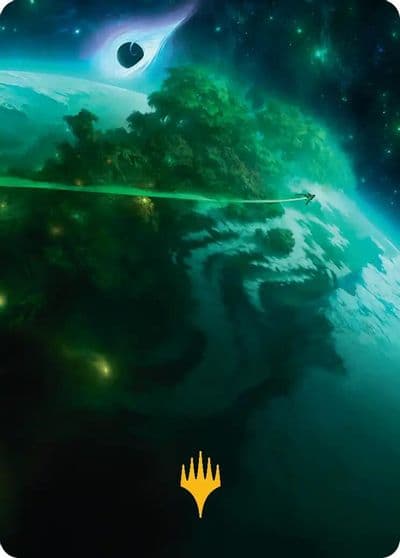Evendo Waking Haven Art Card Gold Stamped Planeswalker Symbol Art Series: Edge of Eternities Magic card