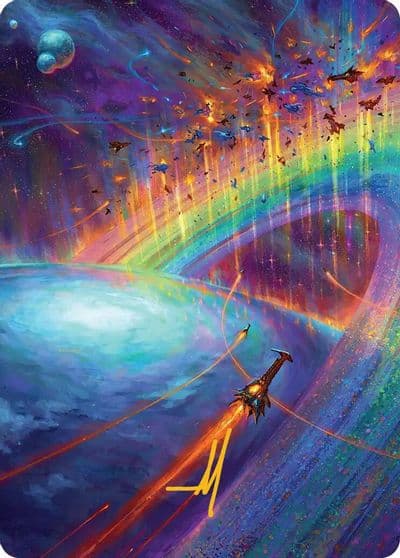 Cascading Cataracts Art Card 43 54 Gold Stamped Signature Art Series: Edge of Eternities Magic card