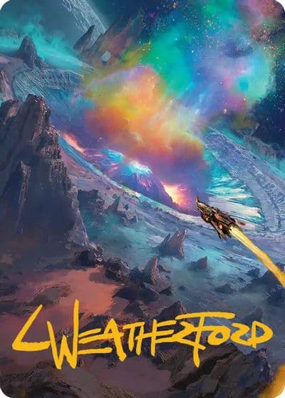 Meteor Crater Art Card Gold Stamped Signature Art Series: Edge of Eternities Magic card
